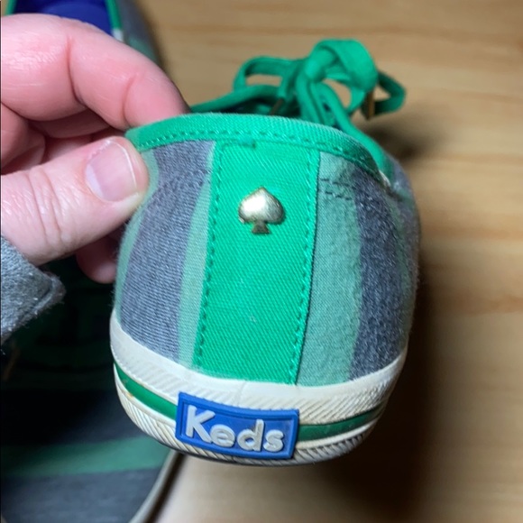 Keds X Kate Spade Green Stripe Sneakers - Picture 3 of 4